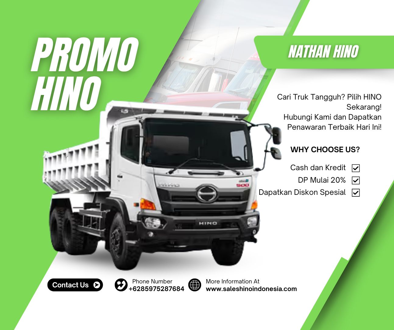 Truk Hino Harga Hemat! Promo Terbatas Hanya di Sales Hino Indonesia