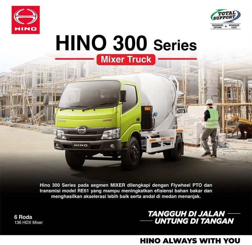 Hino 300 Series Mixer: Truk Ringan Tangguh untuk Kebutuhan Proyek Anda