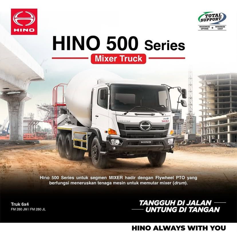 Truk Mixer Bertenaga Besar dan Efisien? Pilih Hino 500 Series