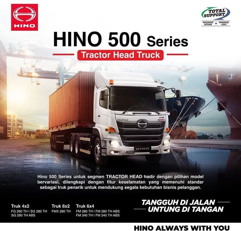 Truk Tractor Head Bertenaga Besar, Nyaman, dan Efisien – Hino 500 Series